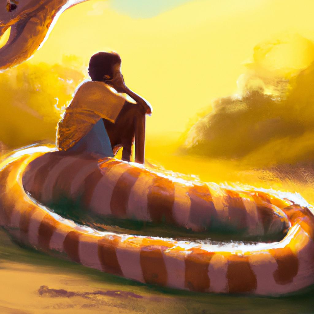 Imagem de capa do post "Sonhei com Cobra Amarela? Descubra o que Isso Significa!" com um desenho digital