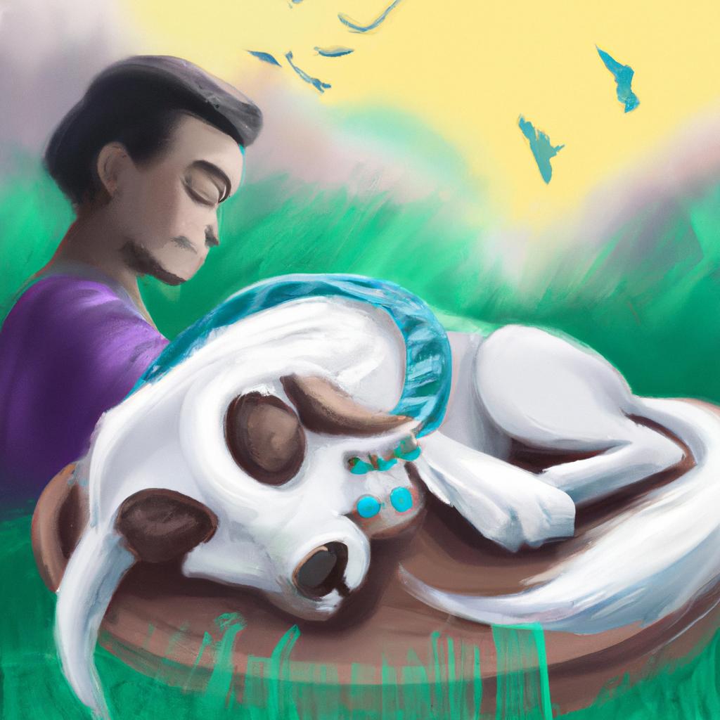 Imagem de capa do post "Descubra o Significado do Sonho com Cachorro Morto!" com um desenho digital