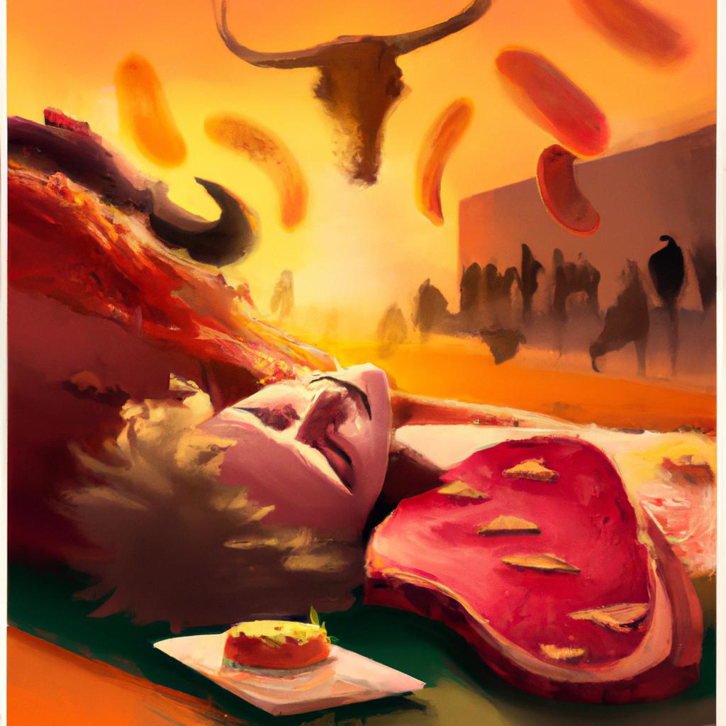 Imagem de capa do post "Descubra o Significado Por Trás do Sonho com Carne Assada!" com um desenho digital