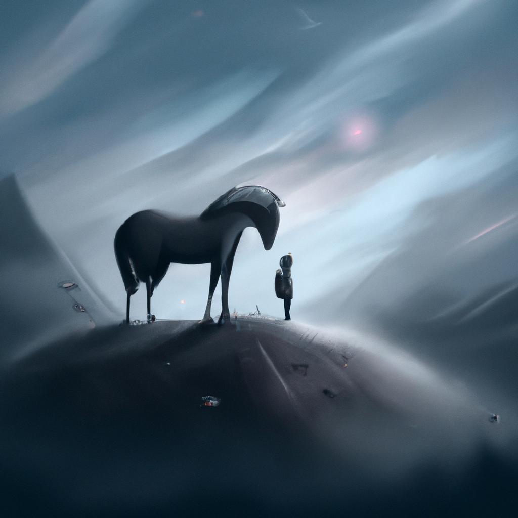 Imagem de capa do post "Descubra o Significado do Sonho com Cavalo Preto!" com um desenho digital