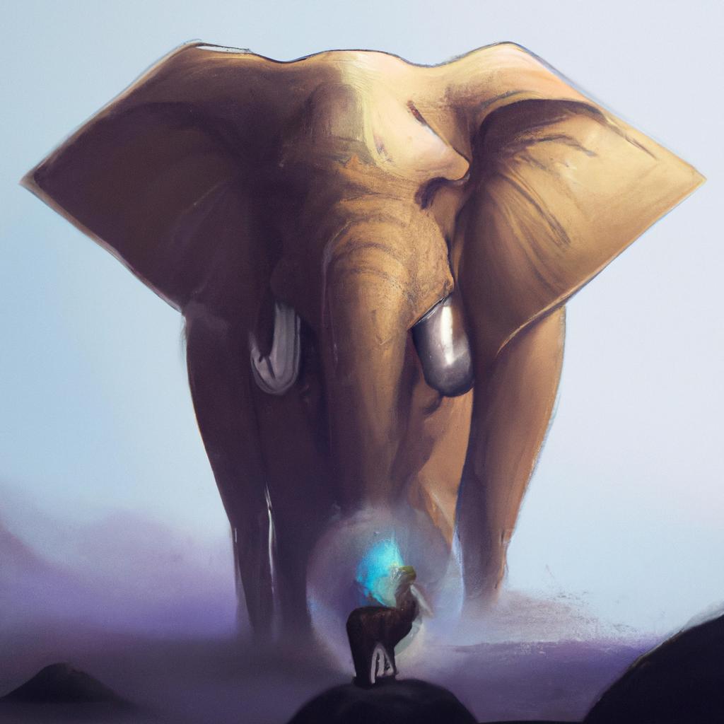 Imagem de capa do post "Descubra o Significado do Sonho com Elefante!" com um desenho digital