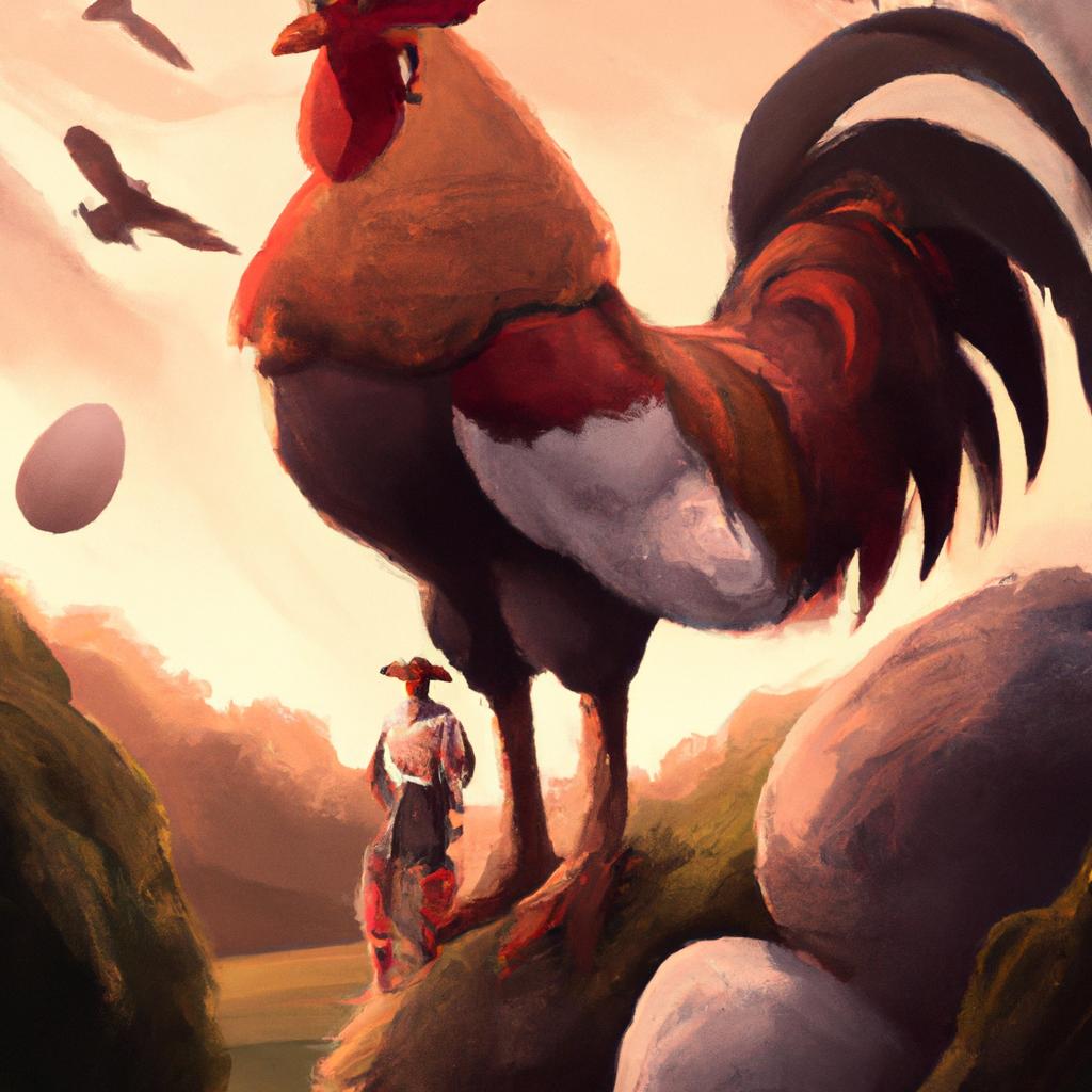 Imagem de capa do post "Descubra o Significado do Sonho com Galo: uma Visão Surpreendente" com um desenho digital