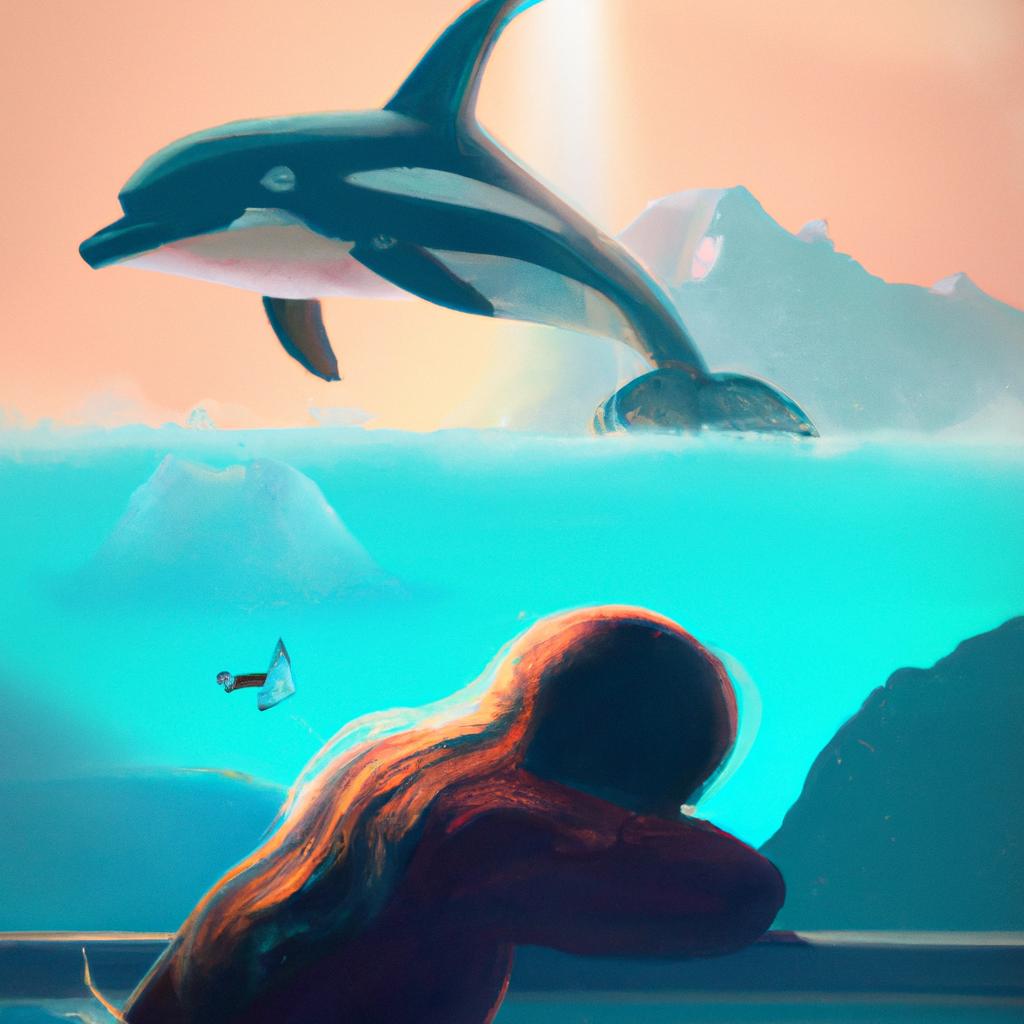 Imagem de capa do post "Sonho com Golfinho: Descubra o Seu Significado!" com um desenho digital