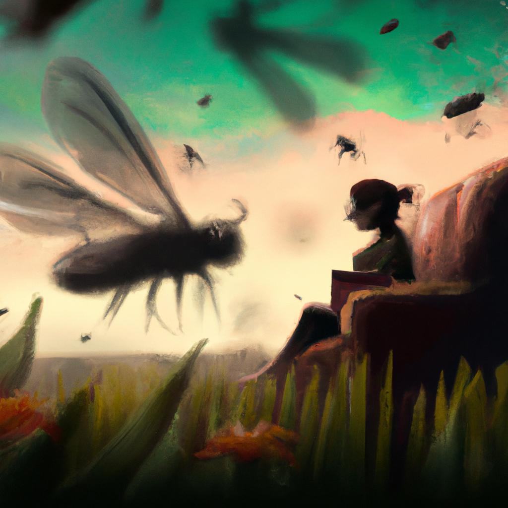 Imagem de capa do post "Descubra o Significado de Sonho com Mosca: Uma Surpresa Reveladora!" com um desenho digital