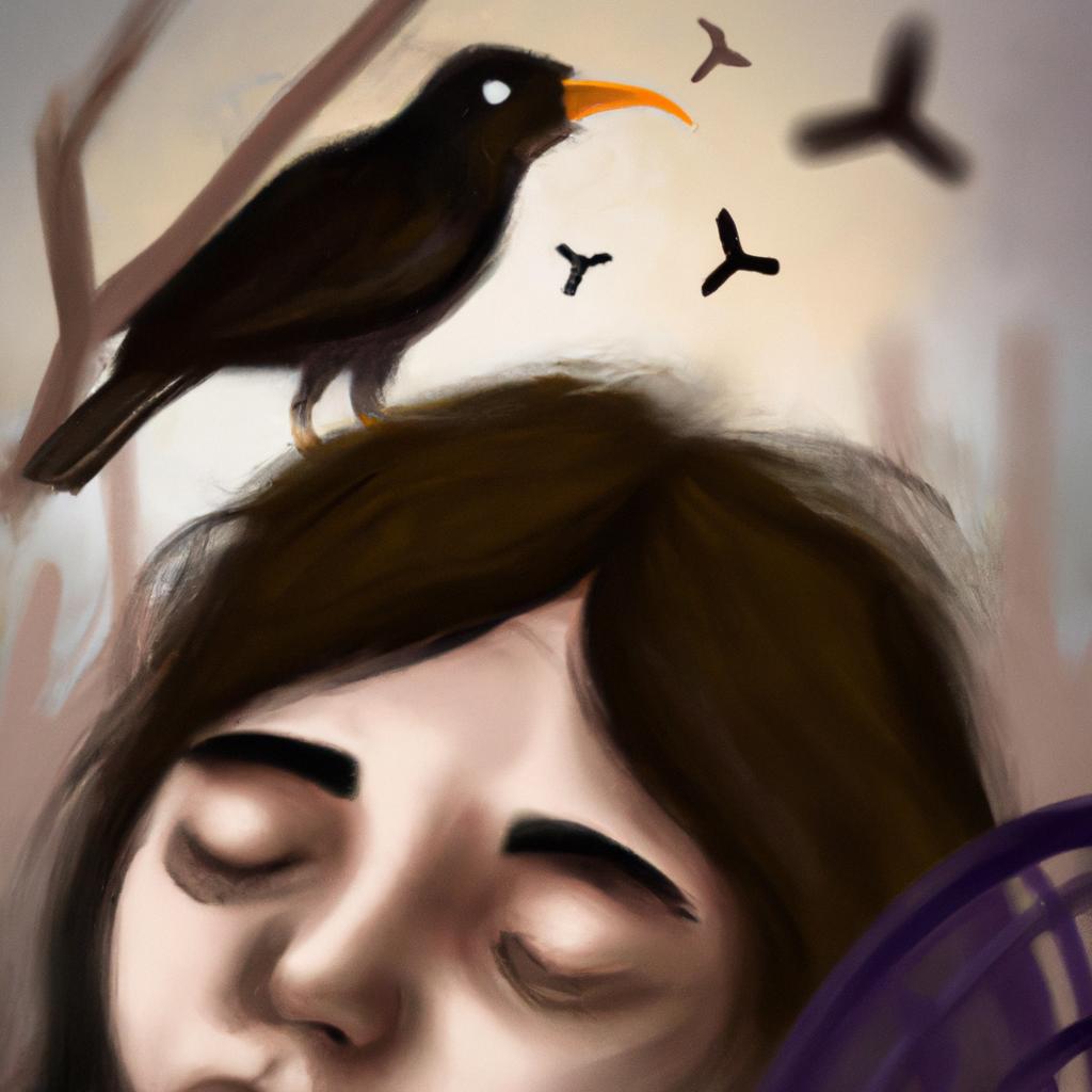 Imagem de capa do post "Descubra o Significado do seu Sonho com Passaro Preto!" com um desenho digital
