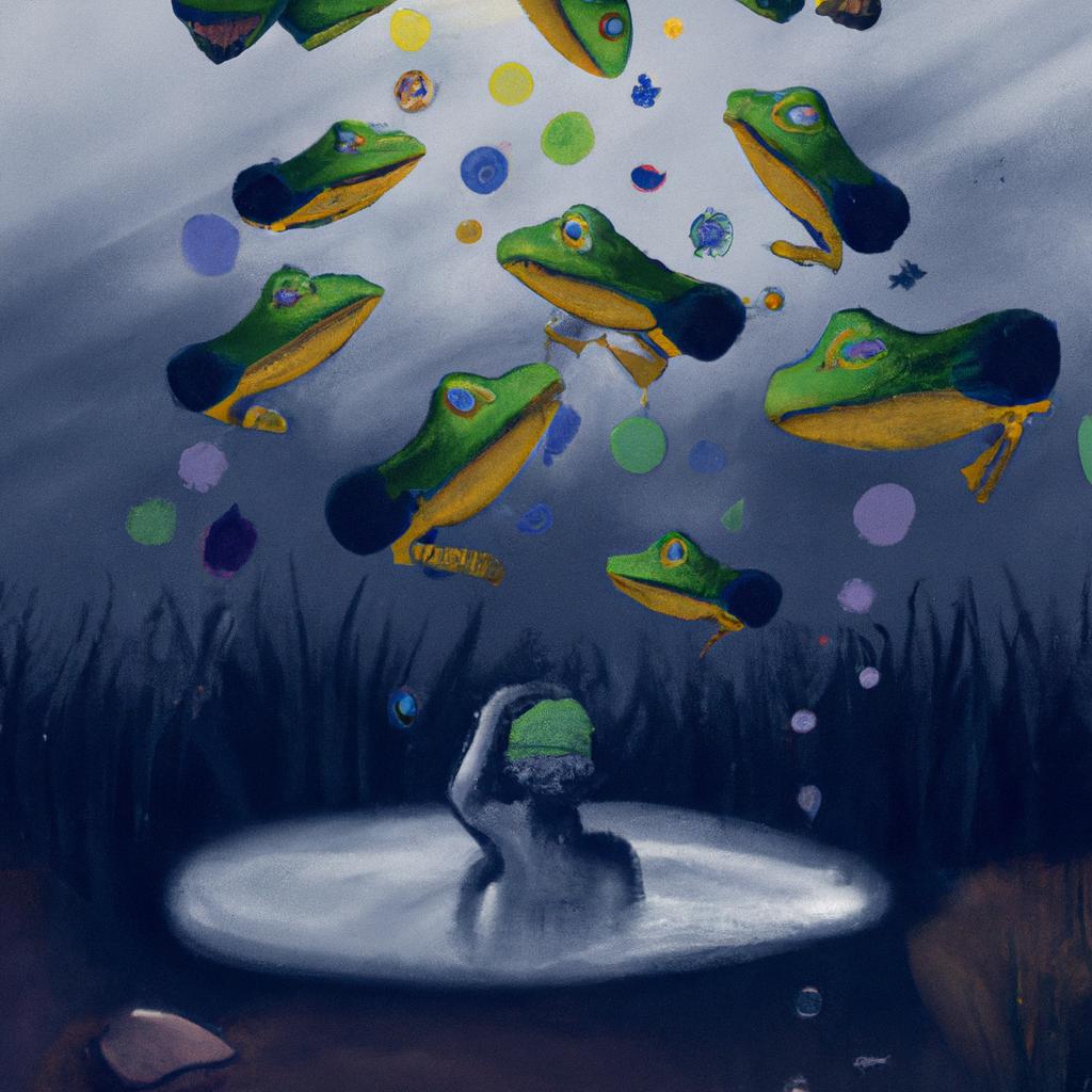 Imagem de capa do post "Descubra o Significado de Sonho com Sapos: Surpreenda-se!" com um desenho digital