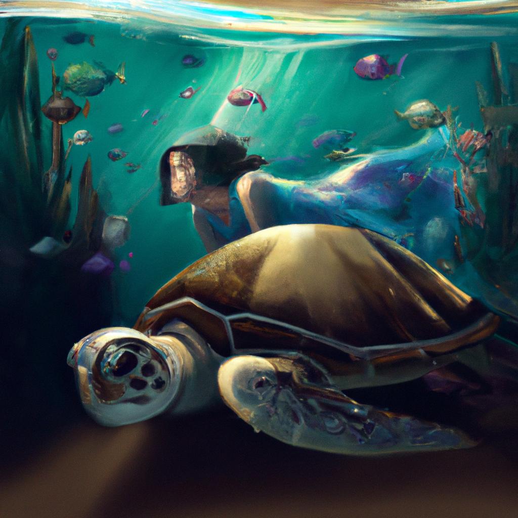 Imagem de capa do post Sonhar com Tartaruga Marinha: Descubra o Significado! com um desenho digital