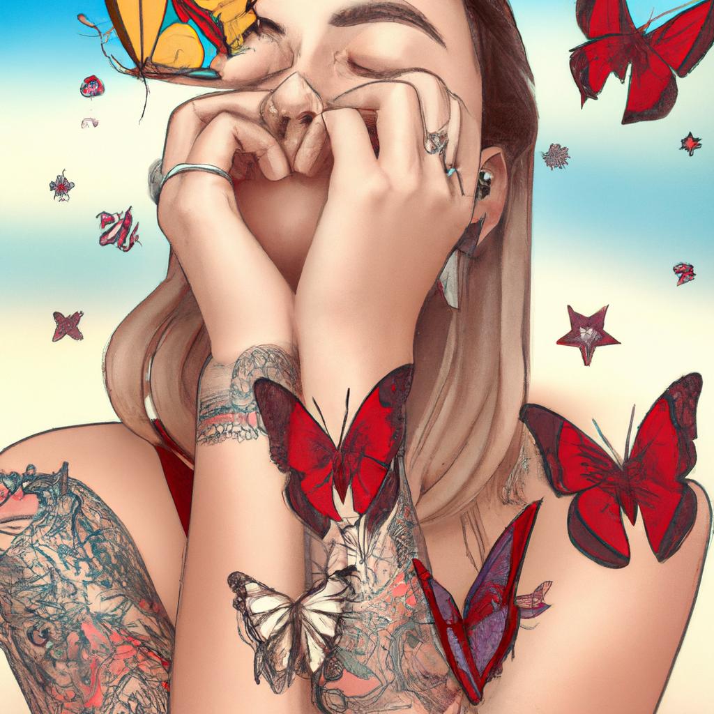Imagem de capa do post "Tatuagem: Filtro dos Sonhos com Borboletas - Descubra o Significado!" com um desenho digital