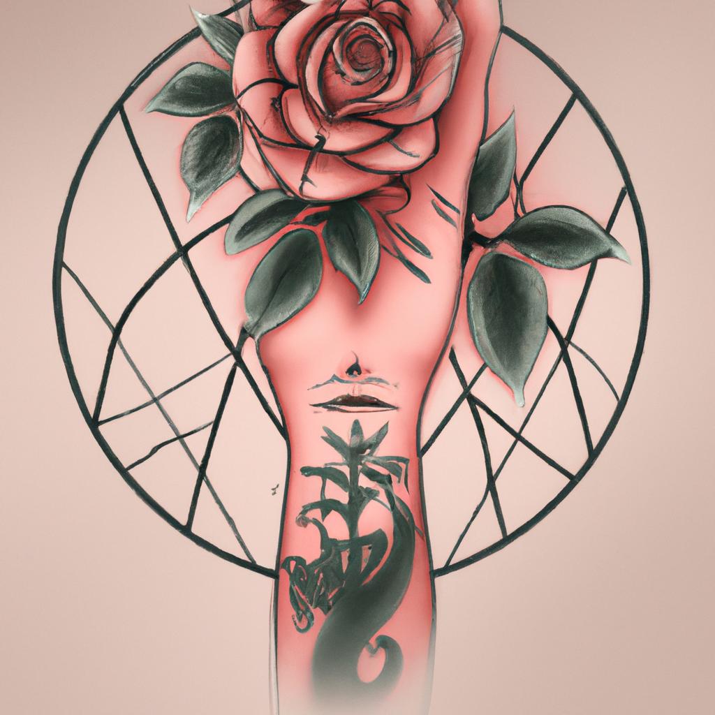 tatuagem filtro dos sonhos com rosa2