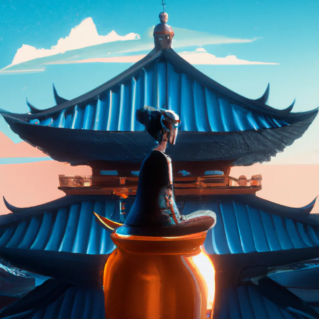 Ideias meditacao no templo budista