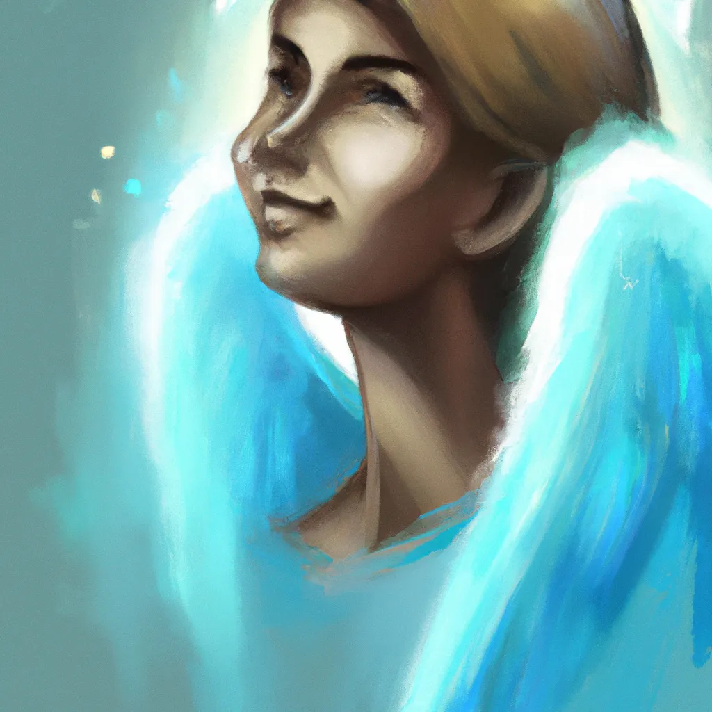 Ilustracao anjo azul