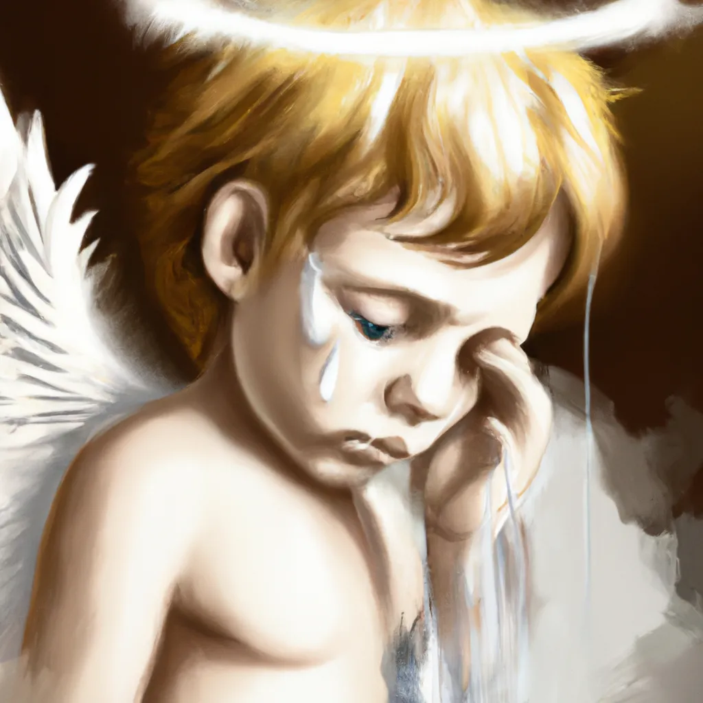 Ilustracao anjo chorando