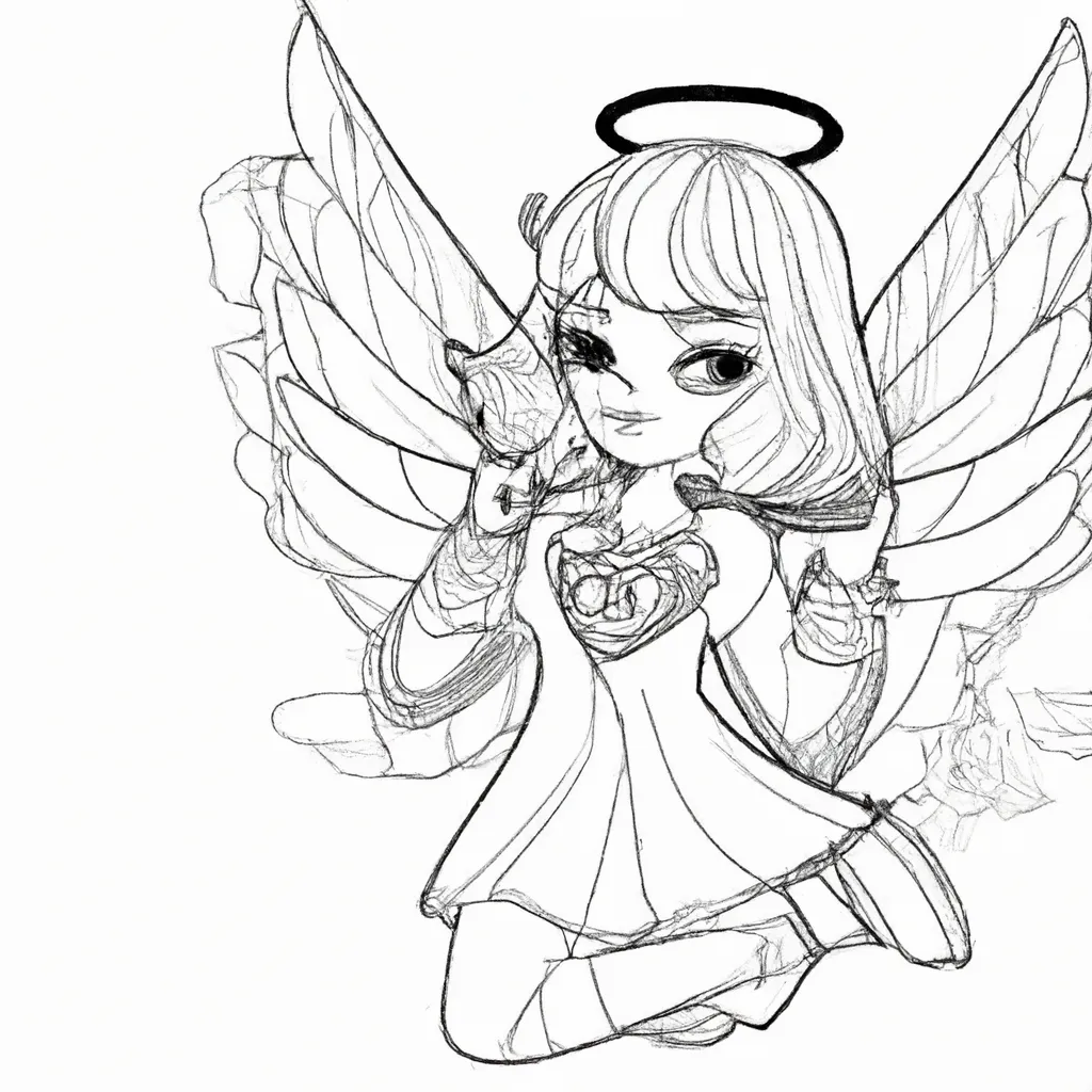Descubra os Segredos de Colorir Anjos: Aprenda a Técnica Passo a Passo! 7 Ilustracao anjo para colorir