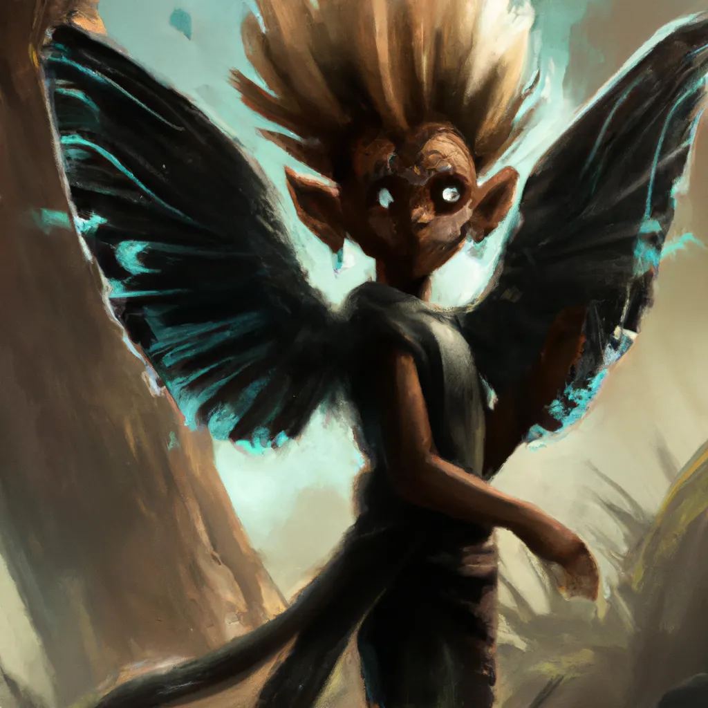 Ilustracao anjo preto fantasia
