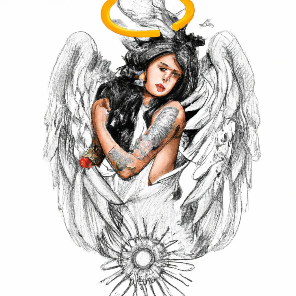 Ilustracao anjo tattoo