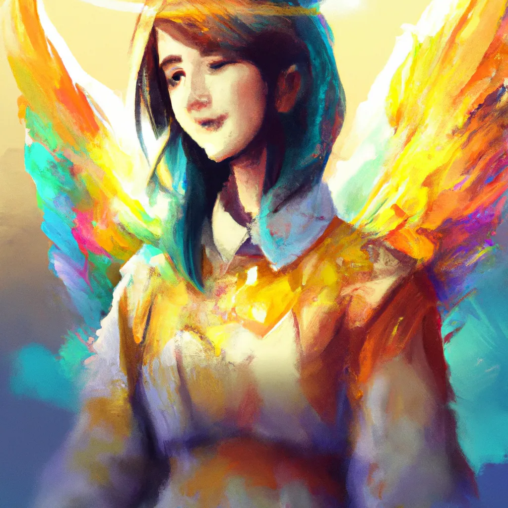 Ilustracao anjo tintas cores