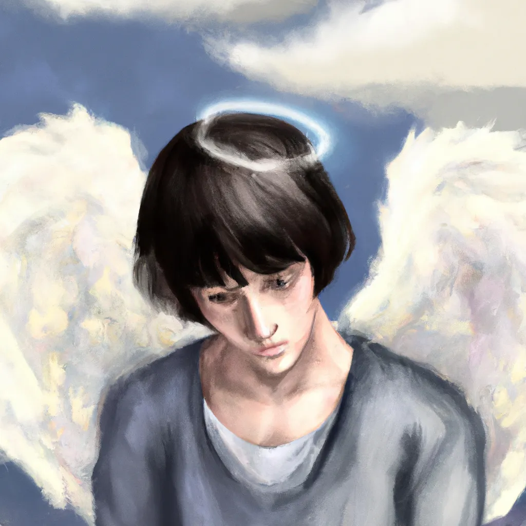 Ilustracao anjo triste