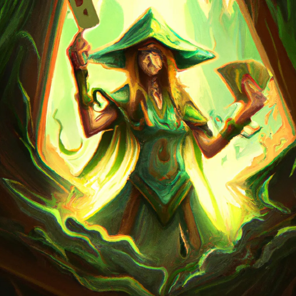 Ilustracao cartomancia divitarot verde
