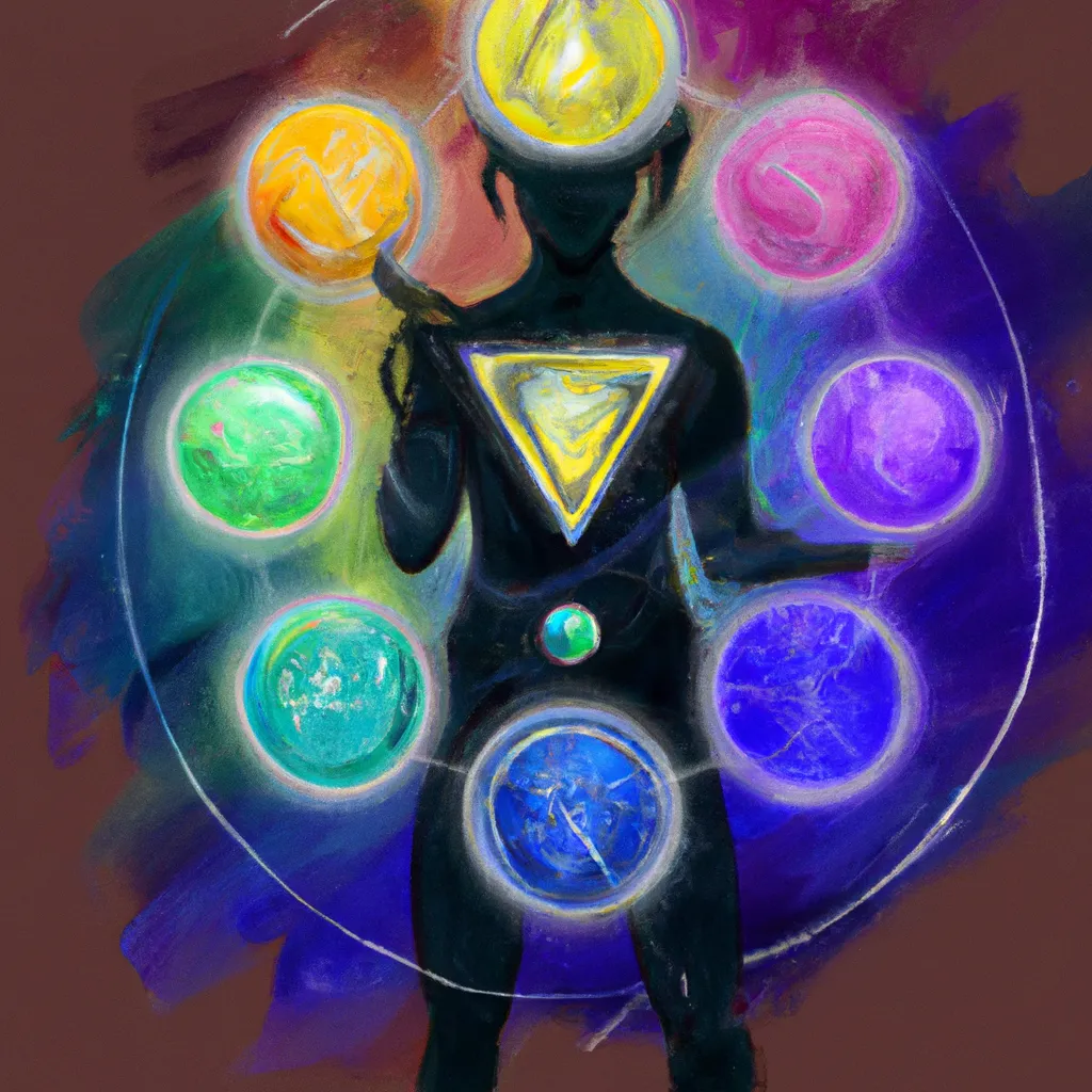 Ilustracao chakras e cores