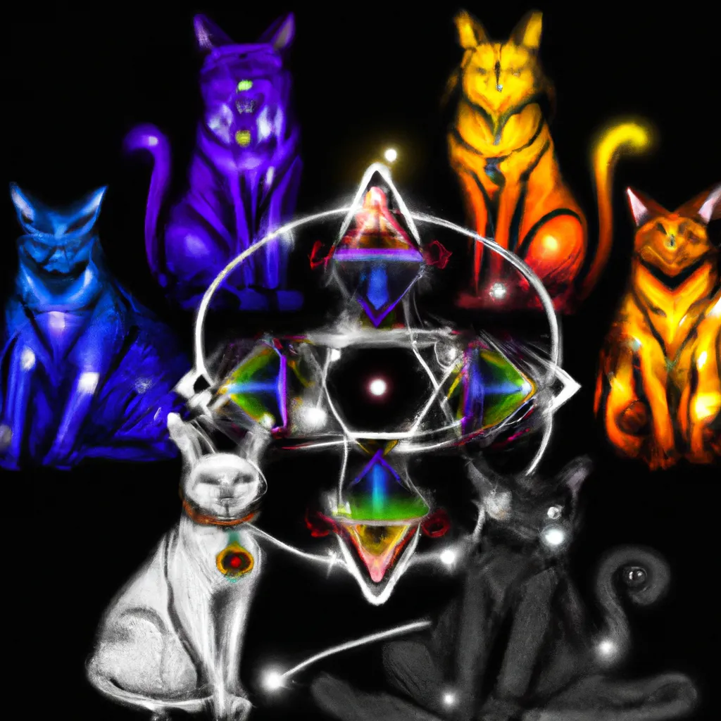 Ilustracao chakras gatos