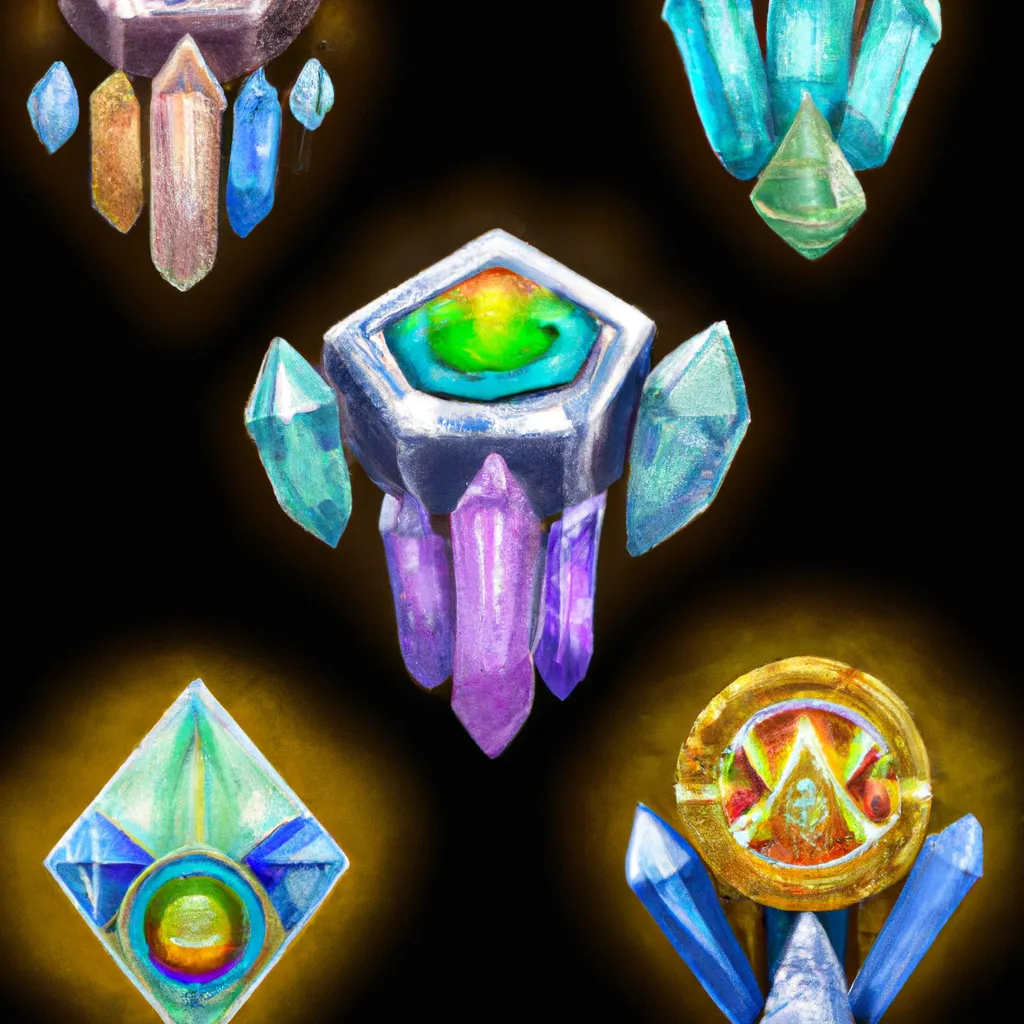 Ilustracao chakras with crystals