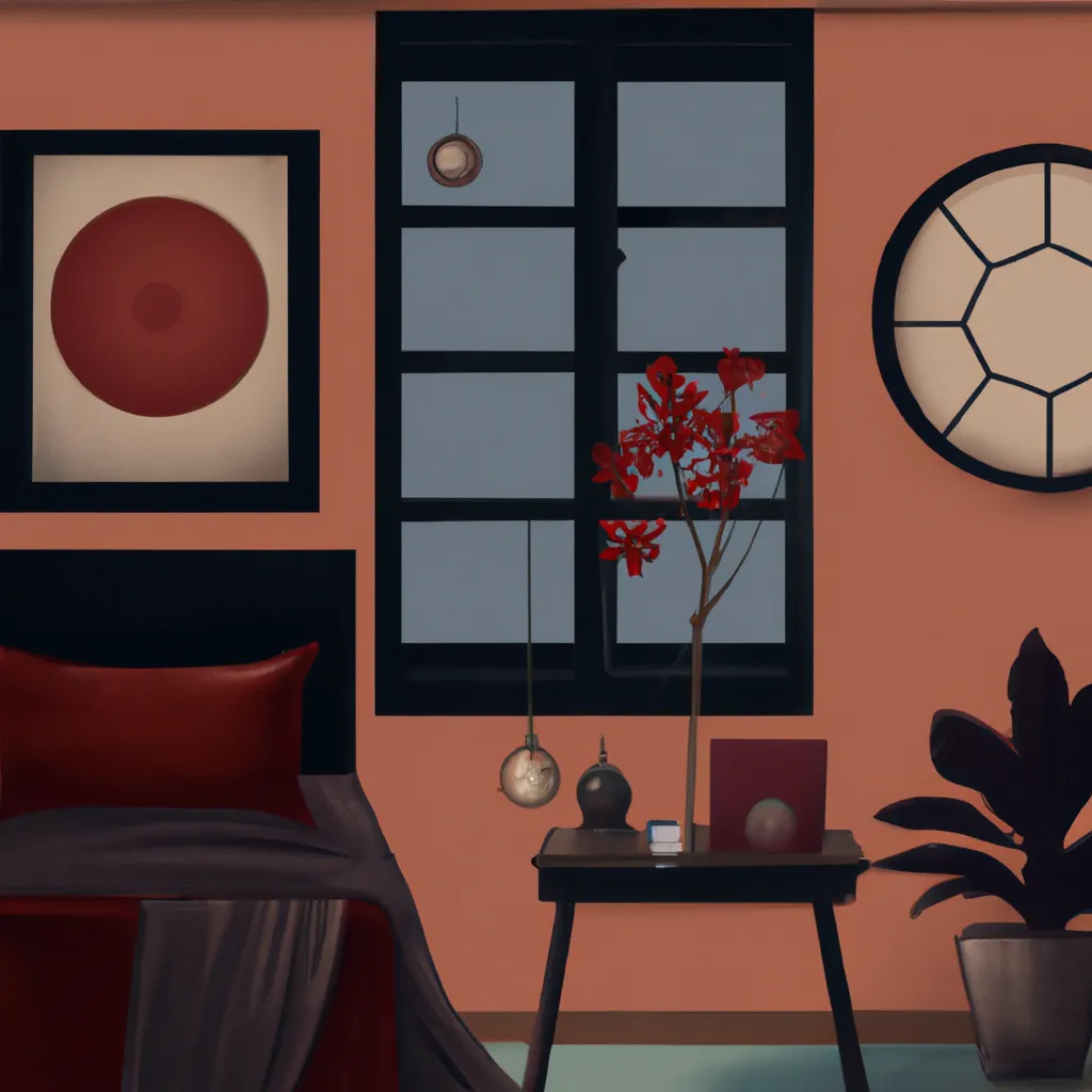 Ilustracao feng shui cores para quarto