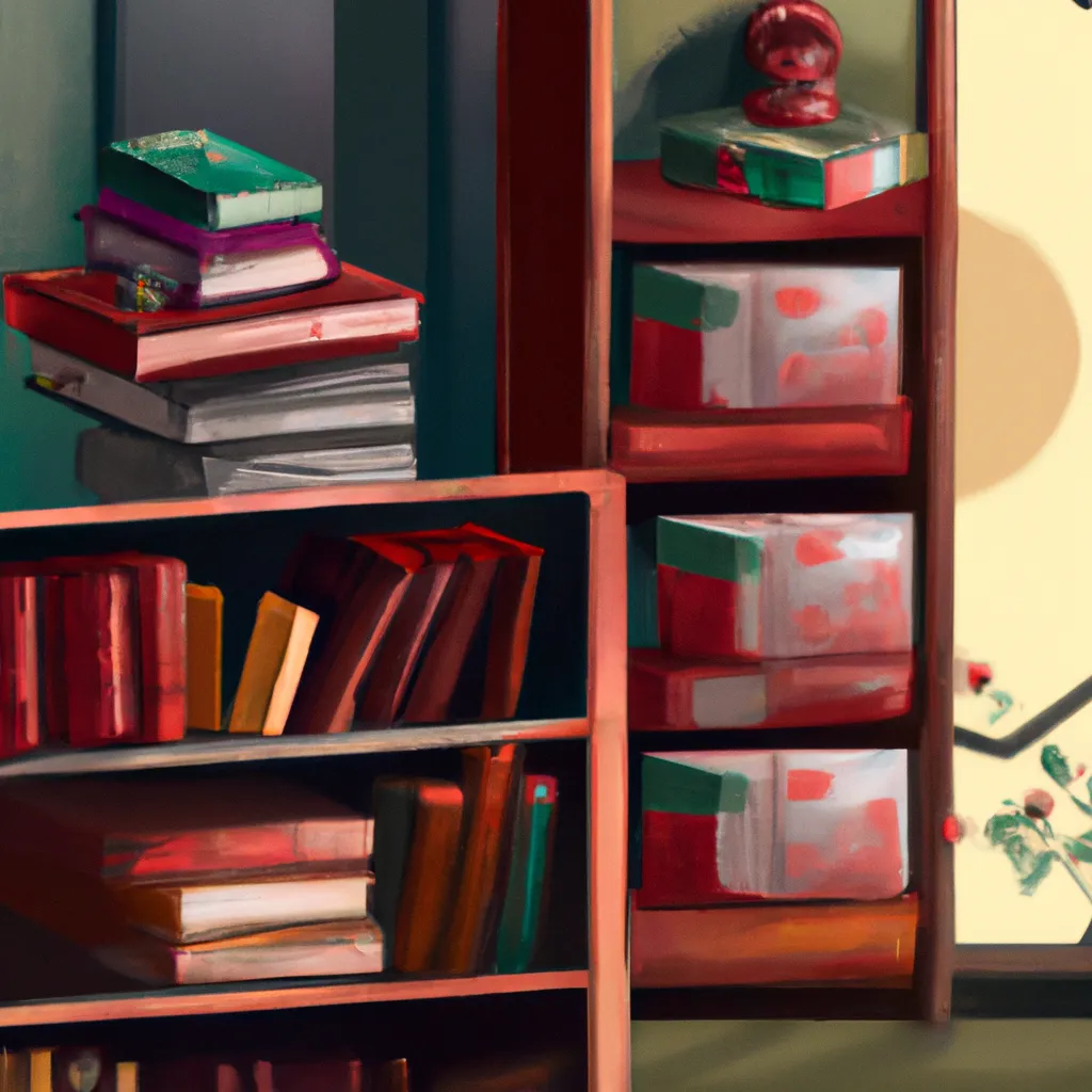 Ilustracao feng shui livros no quarto