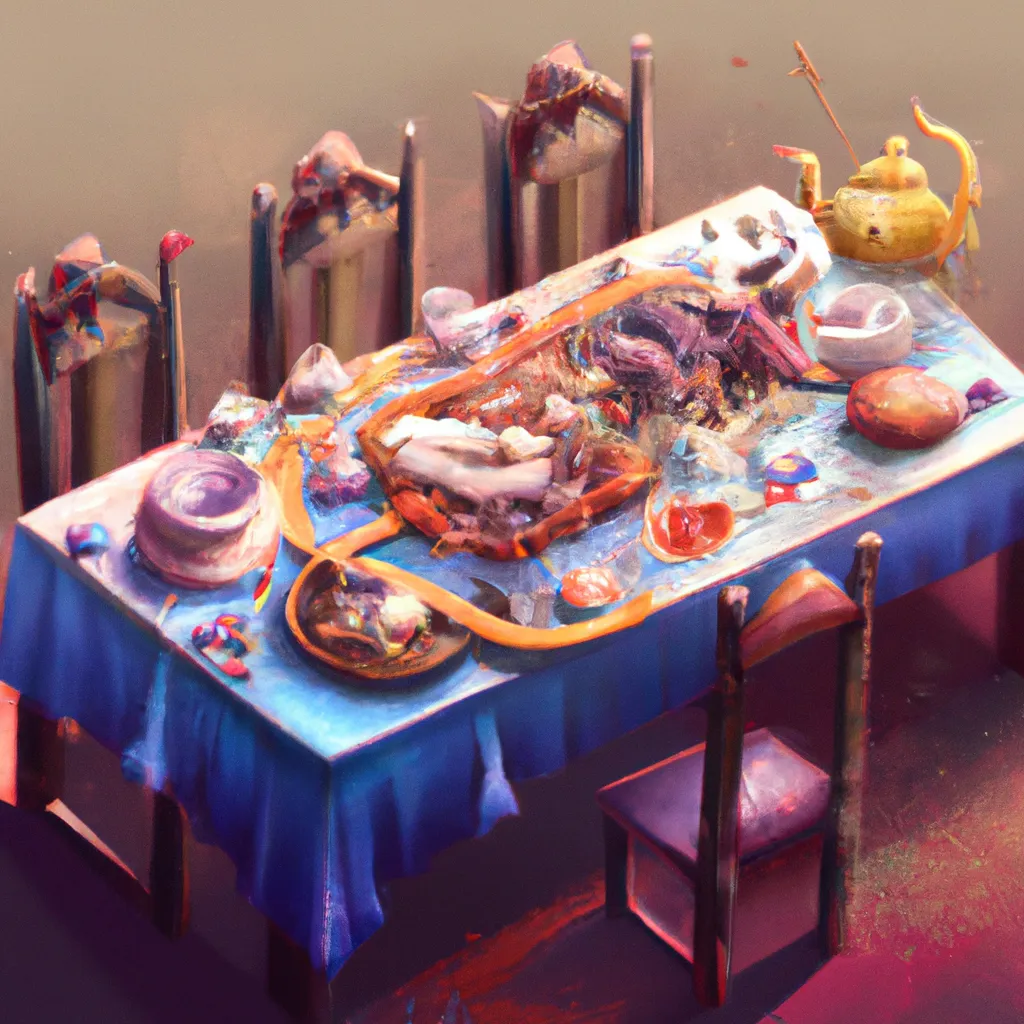 Ilustracao feng shui mesa de jantar