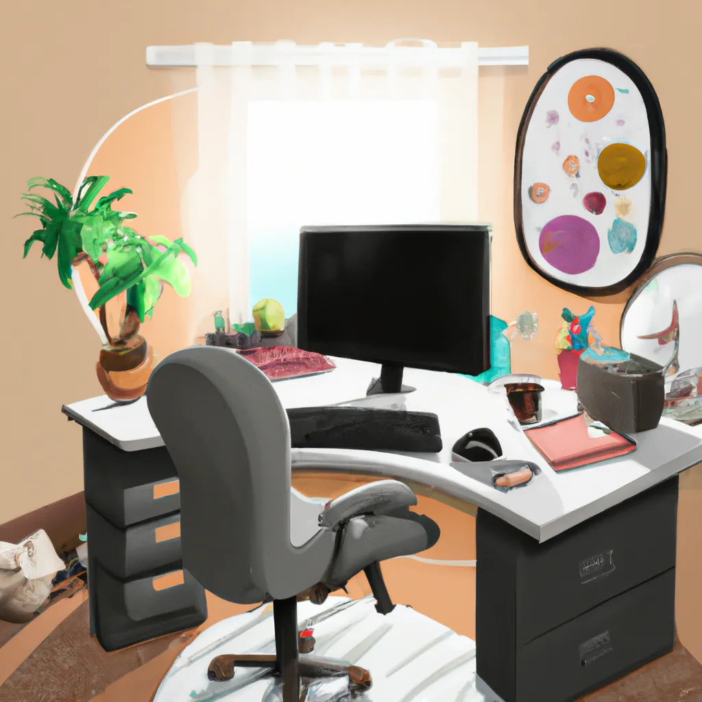Mesa de Trabalho em L: Descubra os Segredos do Feng Shui para otimizar seu Ambiente! 7 Ilustracao feng shui mesa de trabalho em l