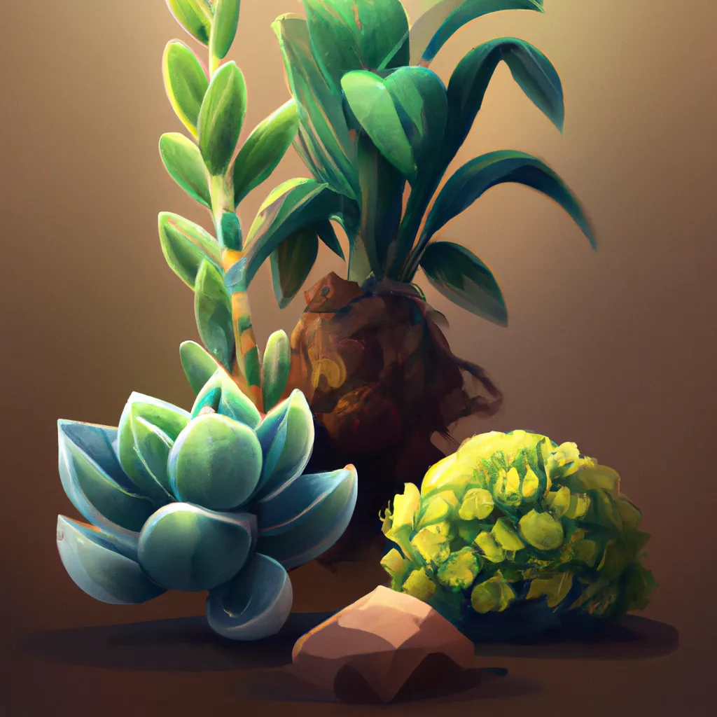 Ilustracao feng shui plantas