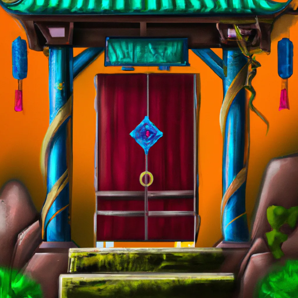 Ilustracao feng shui porta de entrada