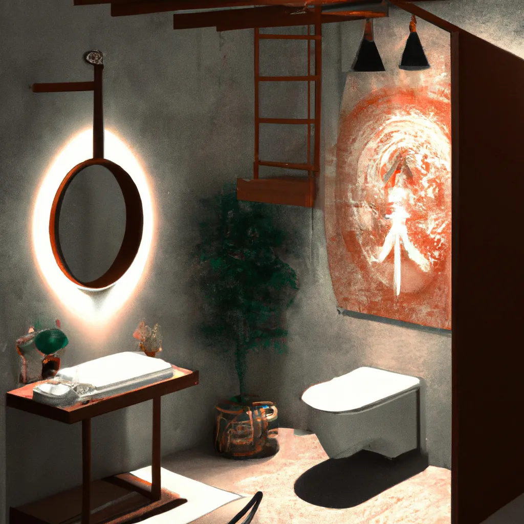 Ilustracao feng shui quarto com banheiro