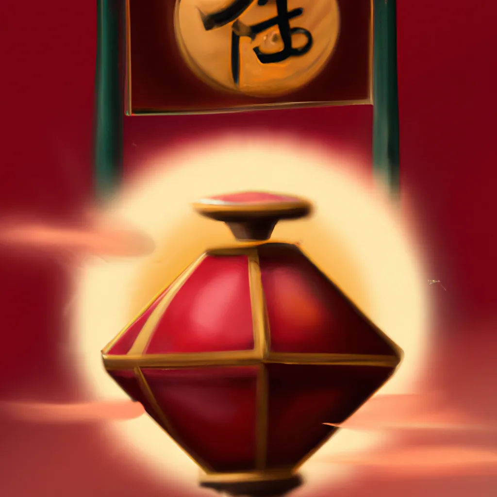 Ilustracao feng shui vermelho