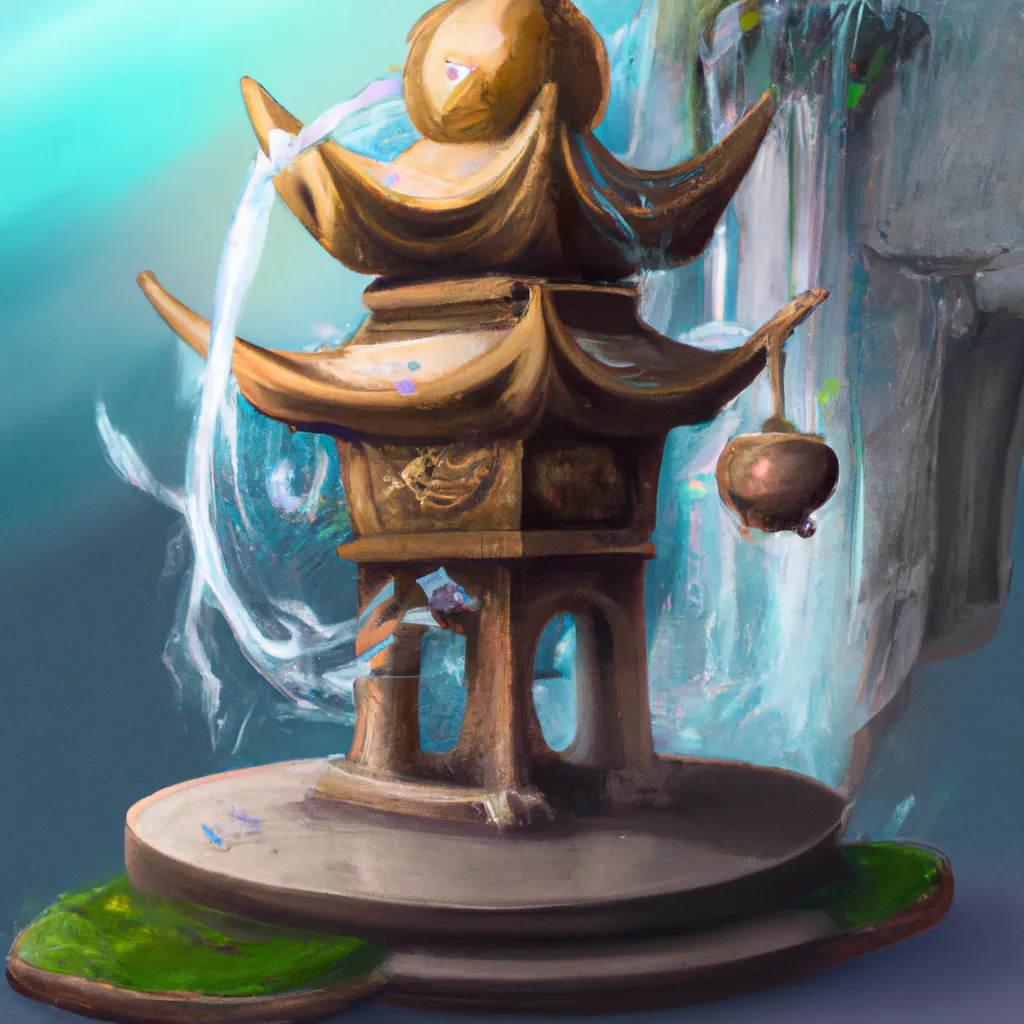 Ilustracao feng shui water fountain