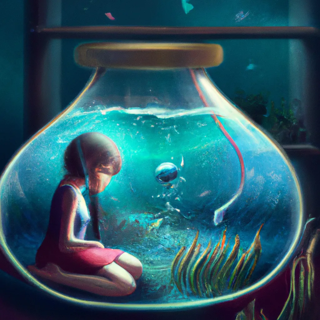 Ilustracao lua em aquario