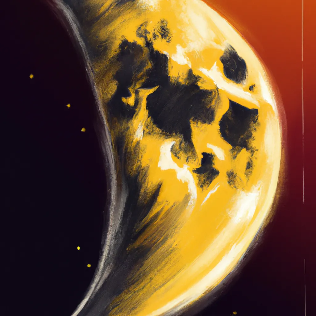 Ilustracao lua quarto crescente