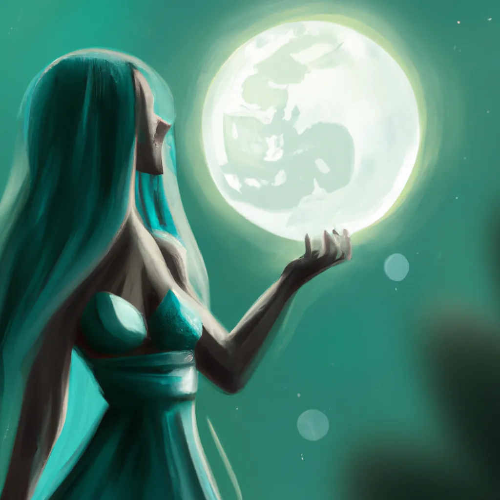 Ilustracao lua verde