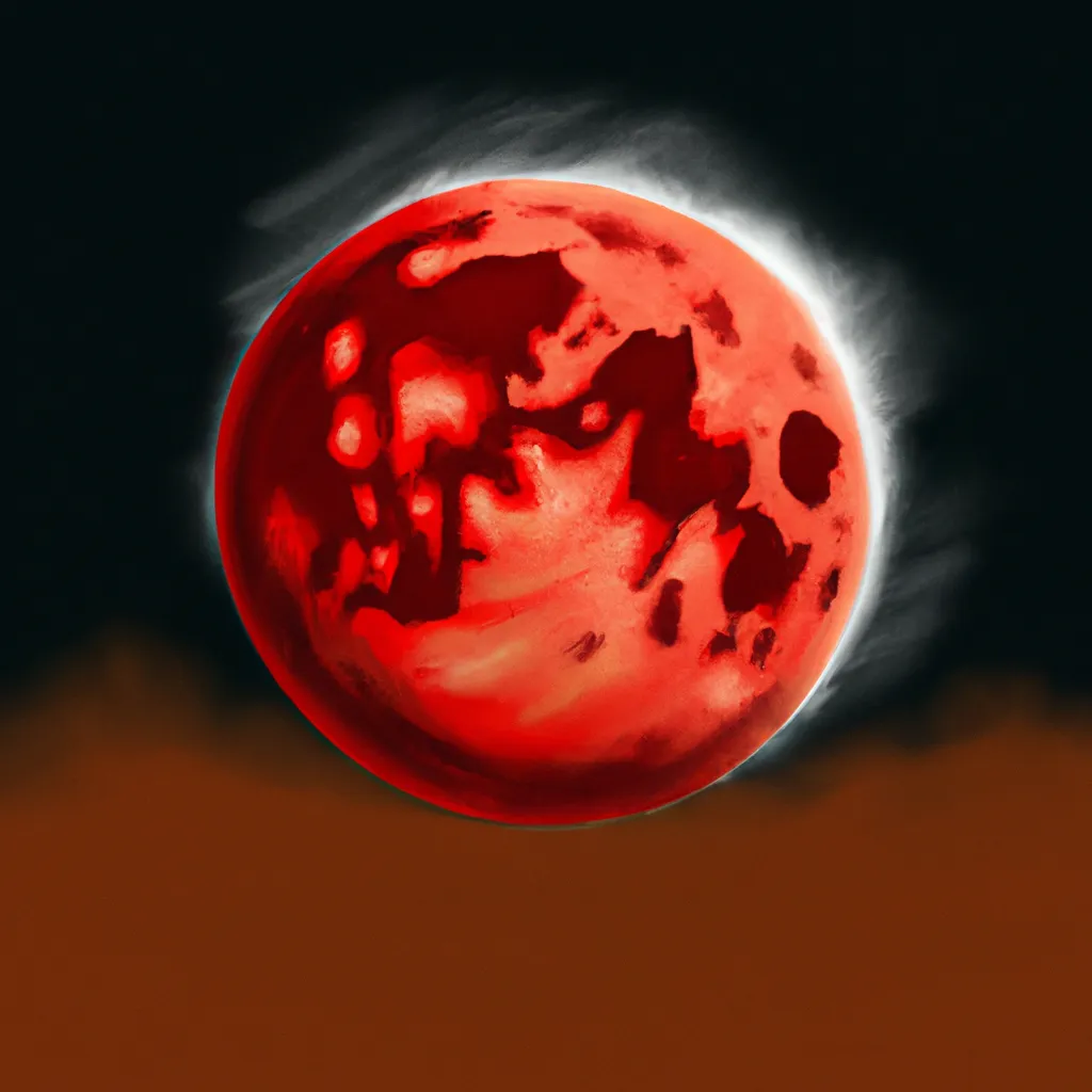 Ilustracao lua vermelha hoje