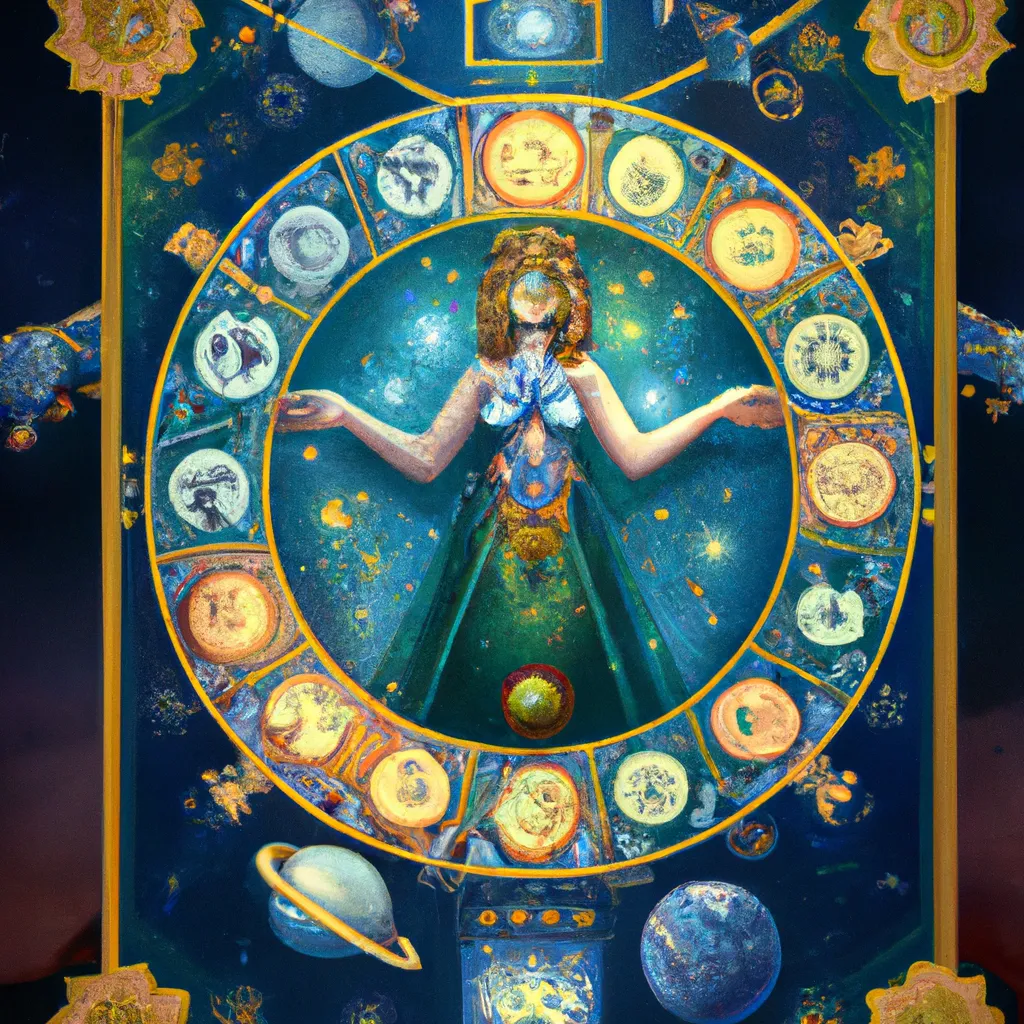 Ilustracao mandala astrologica tarot