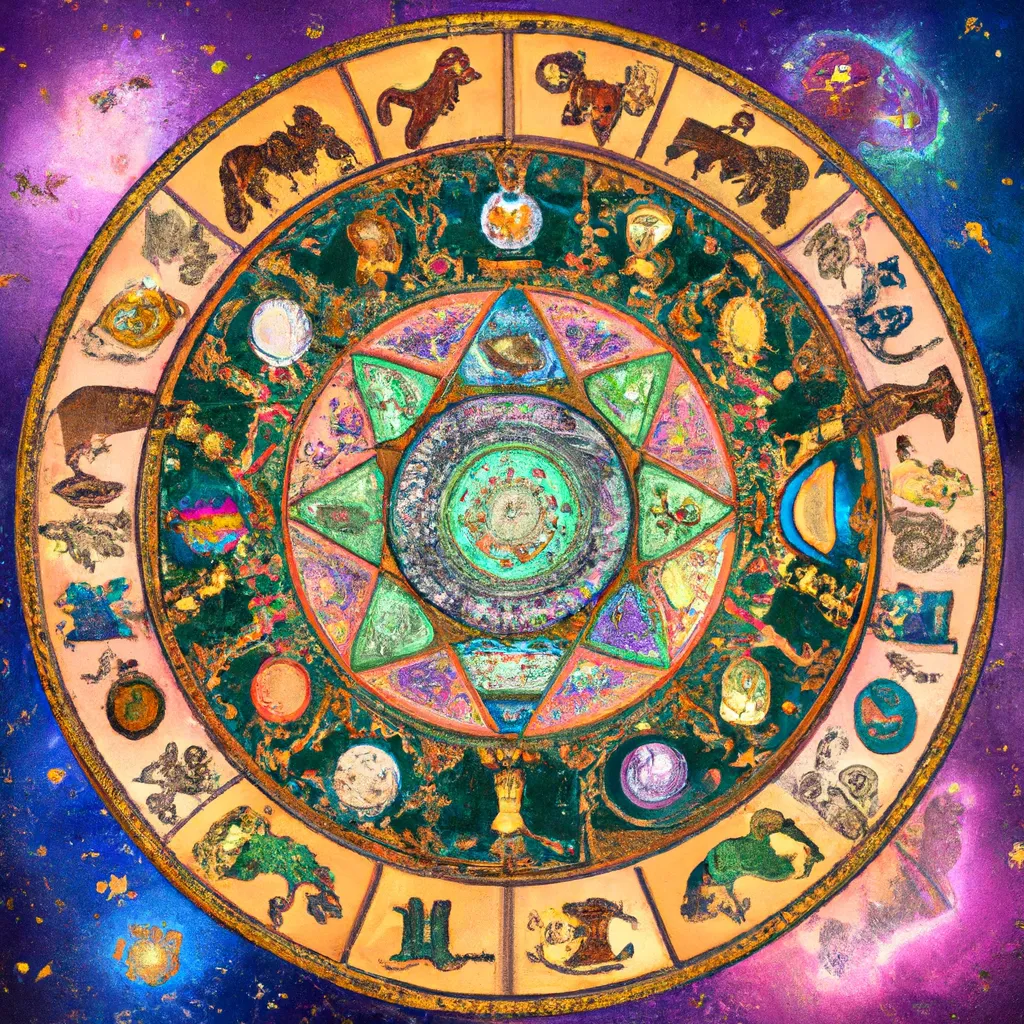 Ilustracao mandala zodiacal