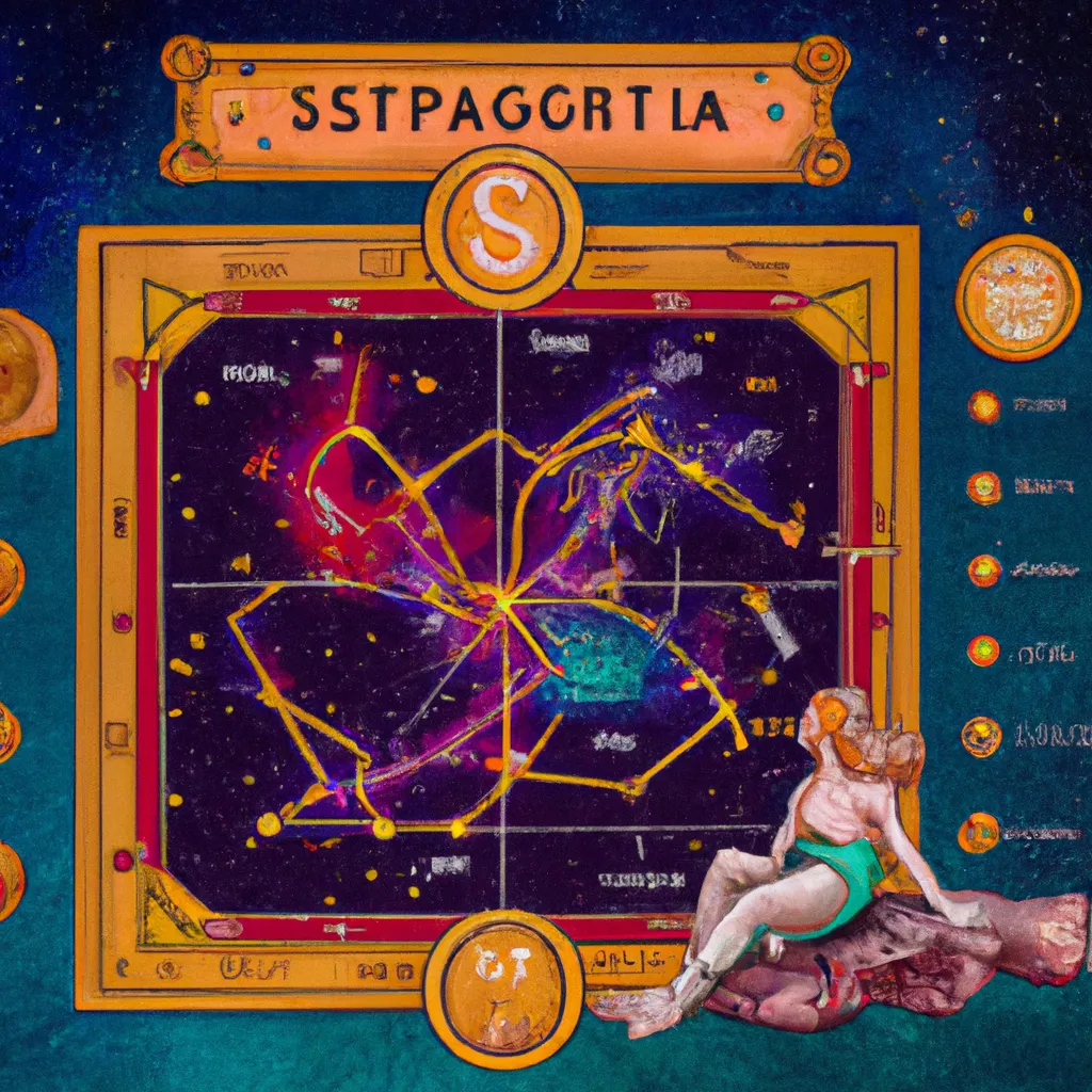 Ilustracao mapa astral sagitario