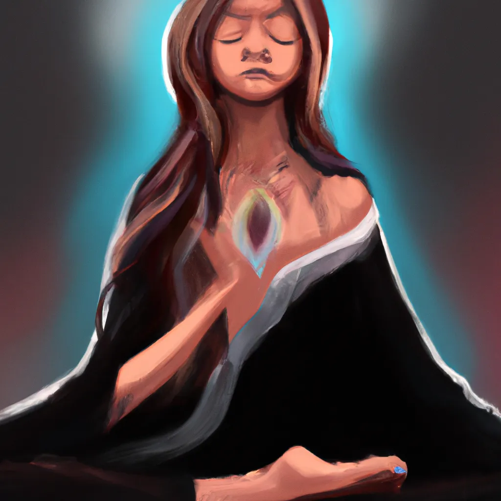Ilustracao meditacao de cura