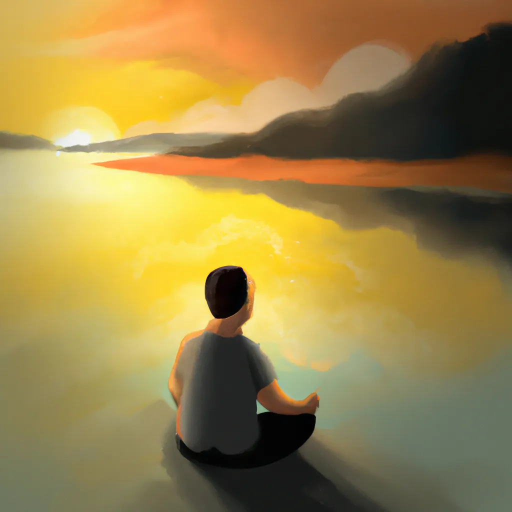 Meditação do Por do Sol: Descubra o Poder dos Rituais Crepusculares para Aumentar a Sua Criatividade! 7 Ilustracao meditacao do por do sol