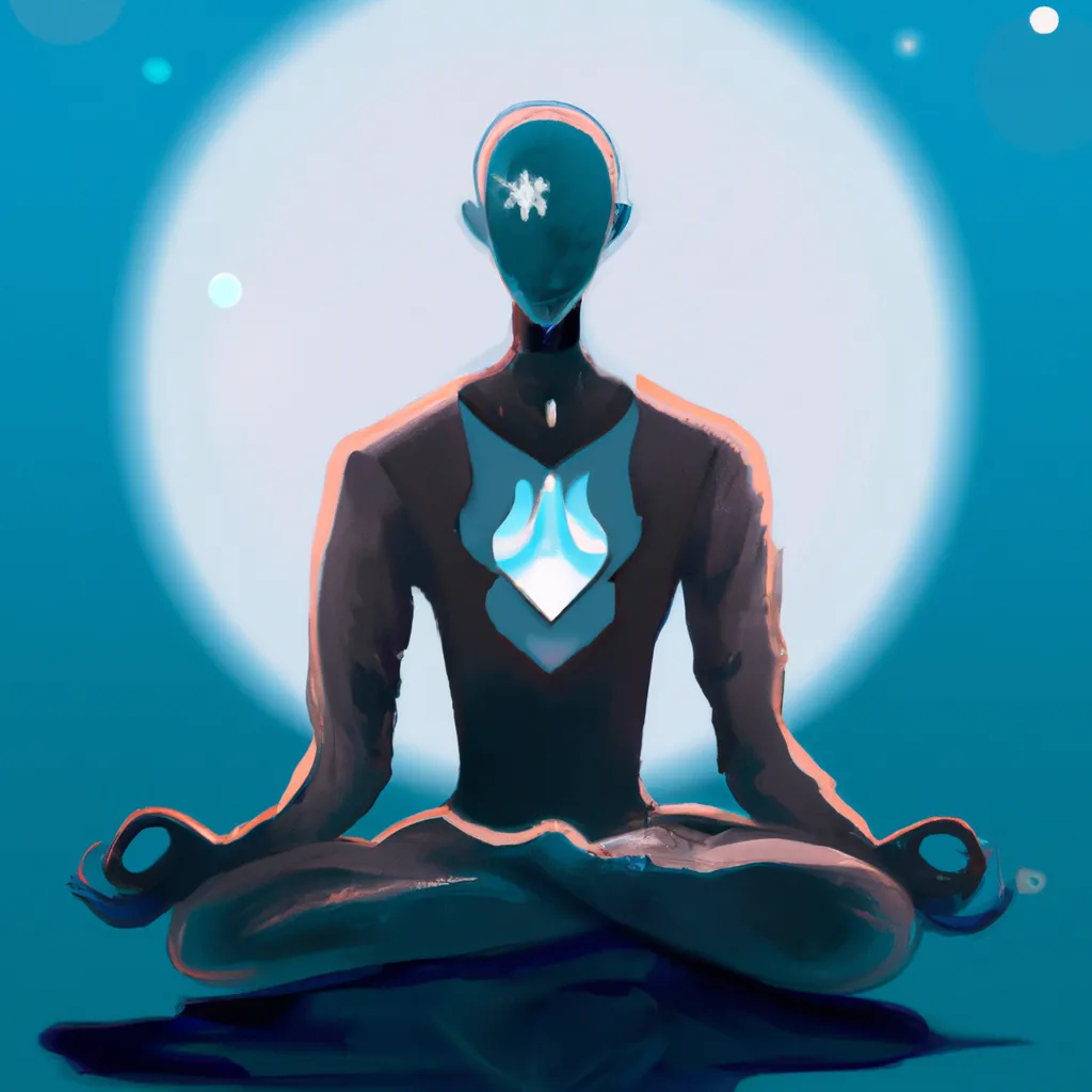 Ilustracao meditacao em ingles