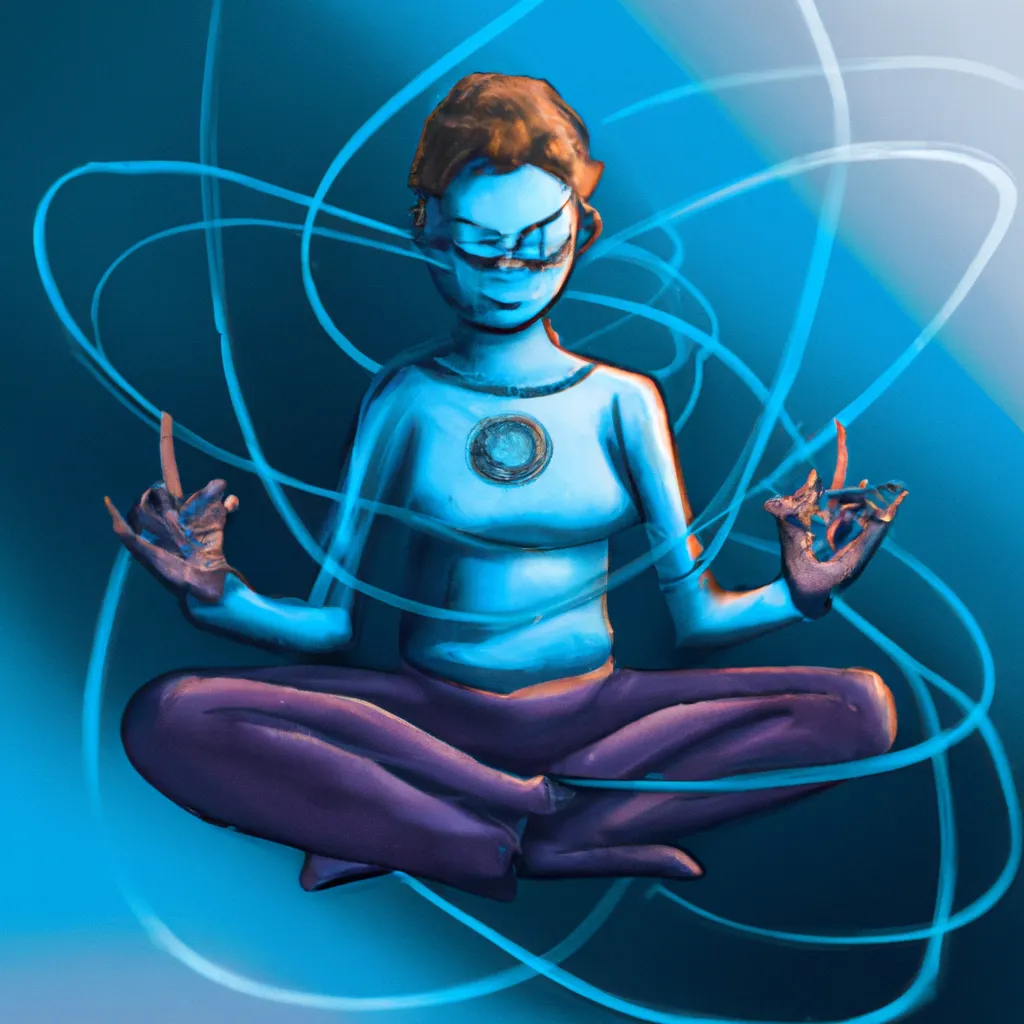 Ilustracao meditacao jovem inverso