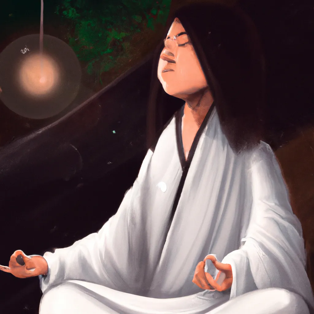 Ilustracao meditacao oriental