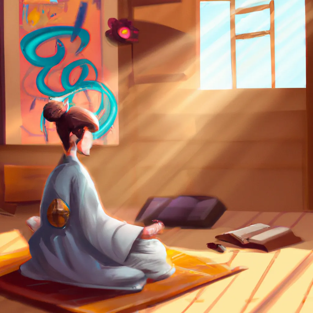 Ilustracao meditacao shinsokan escrita