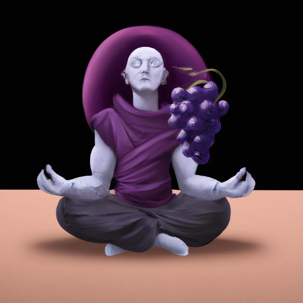 Ilustracao meditacao uva passa