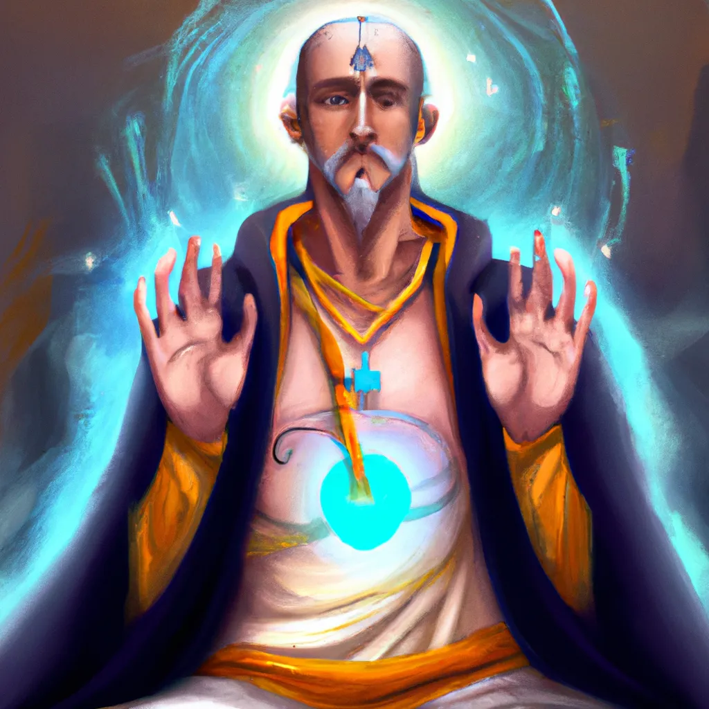 Ilustracao meditacao xamanica de cura