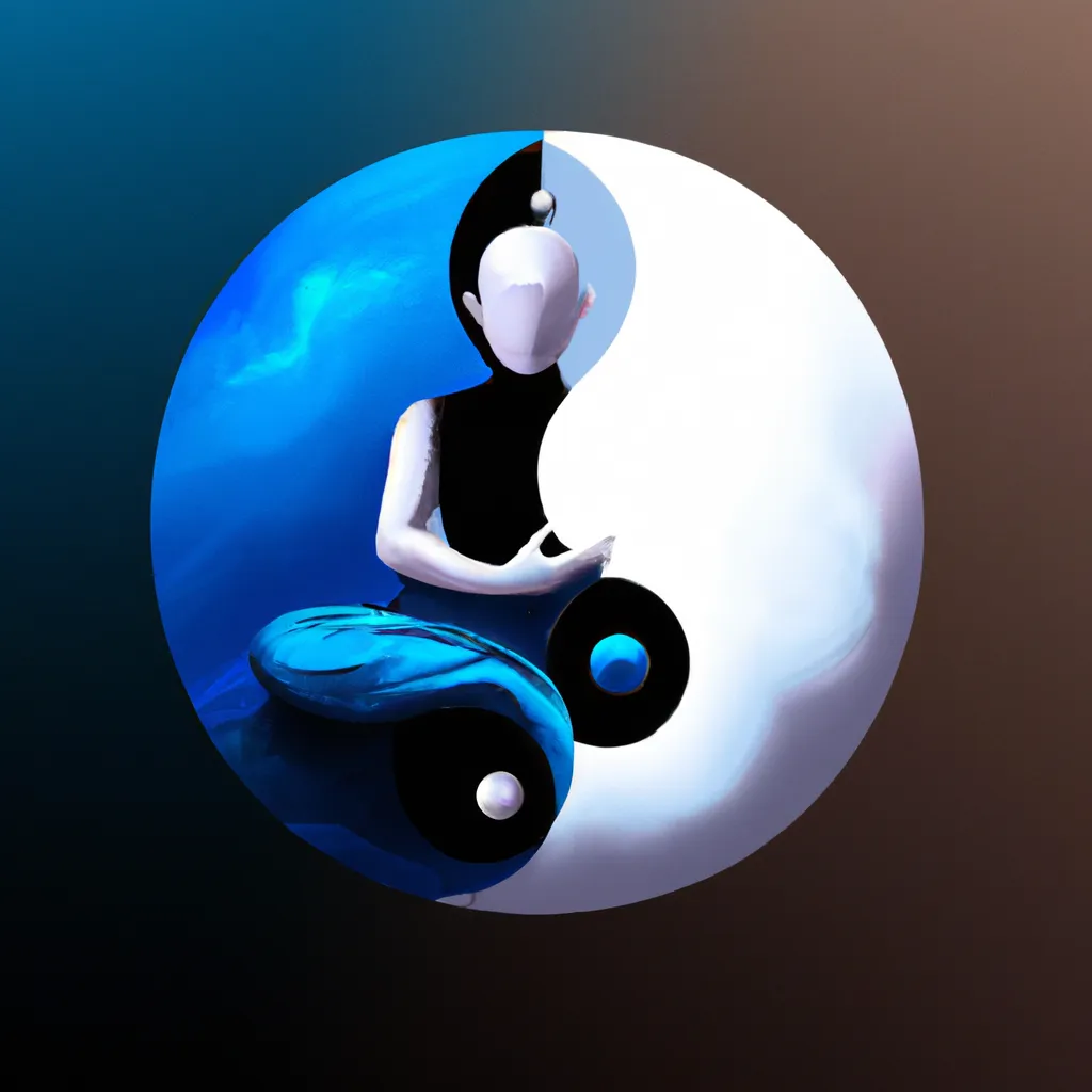 Ilustracao meditacao yin yang